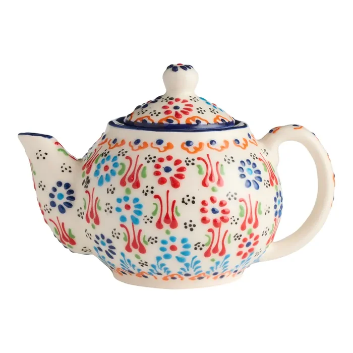 Turkish Artisan Floral Hand Painted Teapot