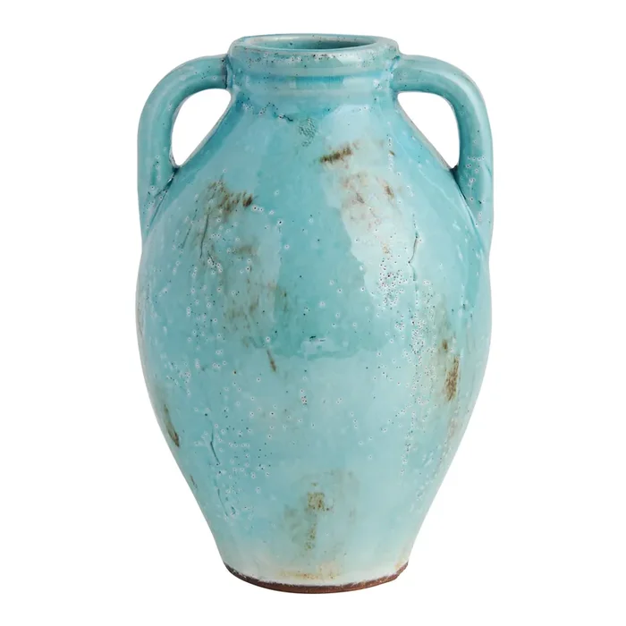 Turquoise Reactive Glaze Ceramic Jug Vase
