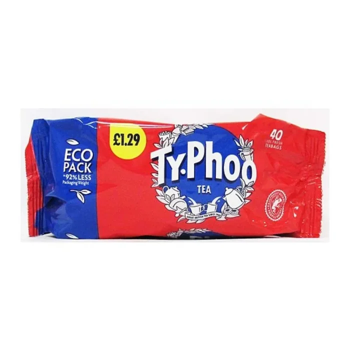 Typhoo Tea Bags 40 Pack PM £1.29 – Case of 12