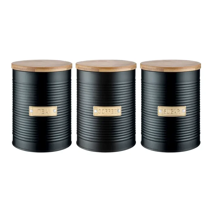 Typhoon Otto Black Steel Storage Canisters 3 Piece