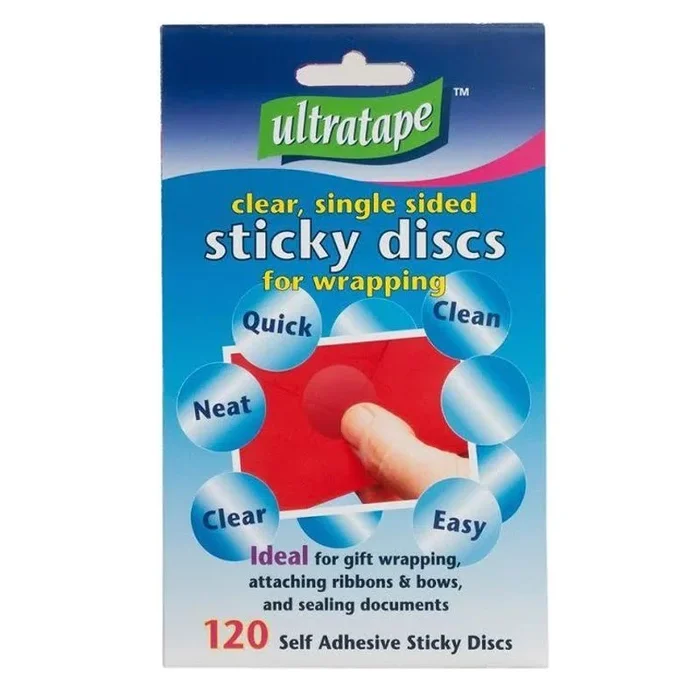 Ultratape Clear Sticky Discs 120 Pack – Case of 12