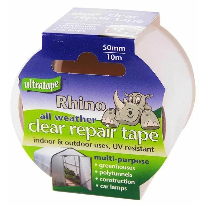 Ultratape Rhino All Weather Clear Repair Tape 50mm x 10m – Case of 6