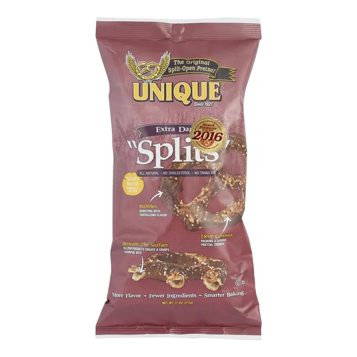 Unique Snacks Extra Dark Splits Pretzels