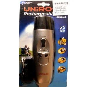 Uniross Rechargeable Batteries 5 LED Dynamo Torch