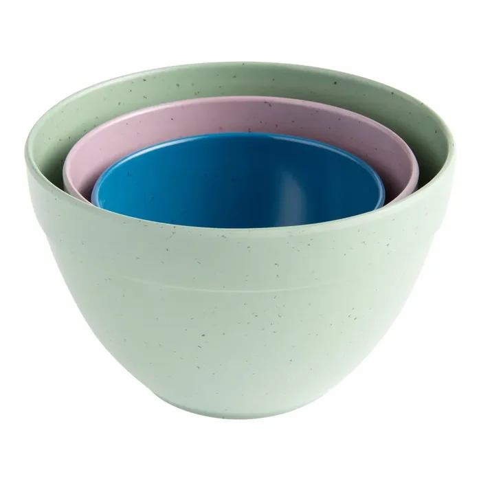 Upcycle Multicolor Bamboo Nesting Prep Bowls 3 Piece Set