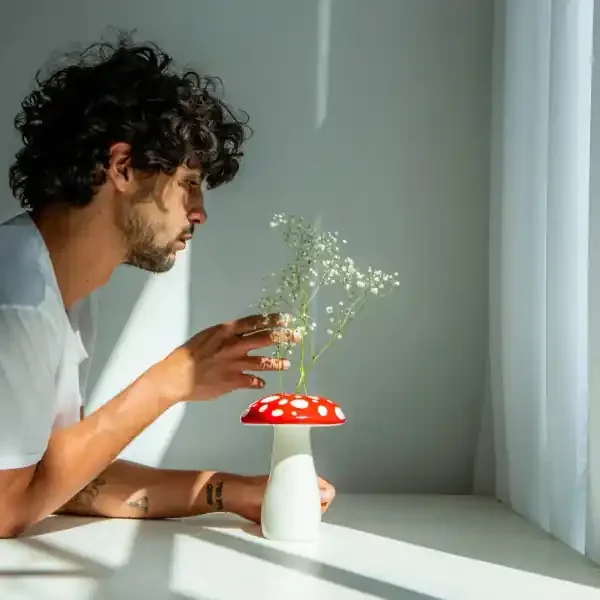 VASE AMANITA LARGE RED