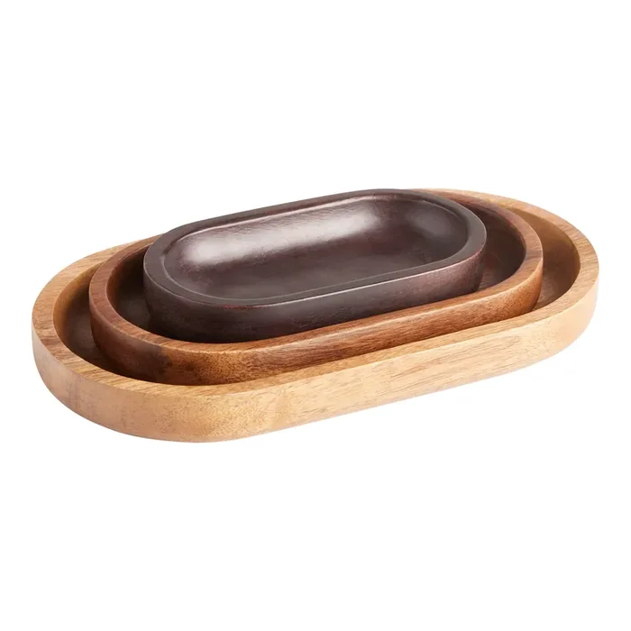 Vera Wood Nesting Desk Trays 3 Piece Set