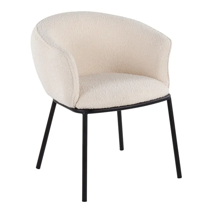 Vernon Faux Sherpa Curved Back Upholstered Dining Chair