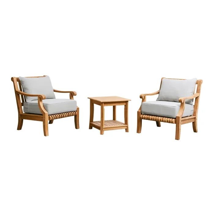 Vero Teak Wood 3 Piece Outdoor Furniture Set