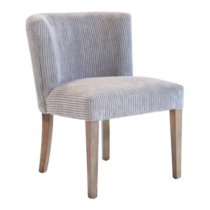 Vida Gray Corduroy Upholstered Dining Chair Set Of 2