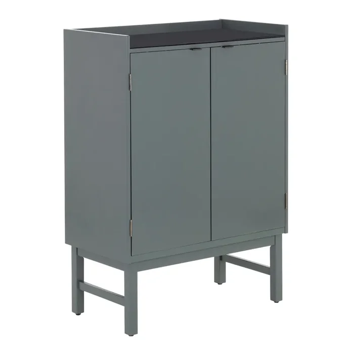 Vintners Glass Top Mid Century Bar Cabinet