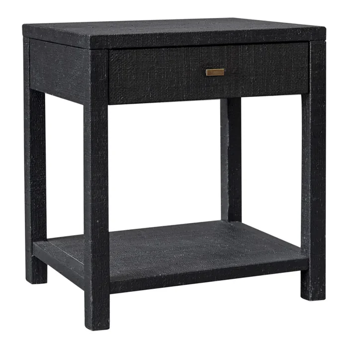 Violette Handwoven Raffia Nightstand with Drawer