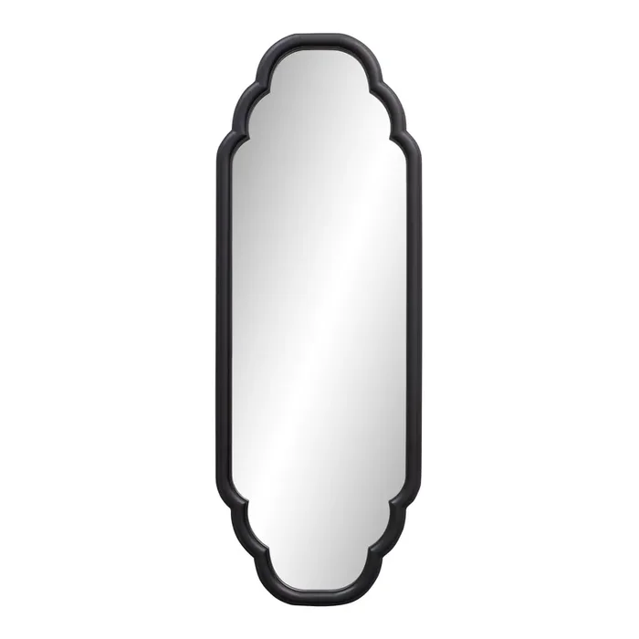 Vivian Oval Black Quatrefoil Wall Mirror