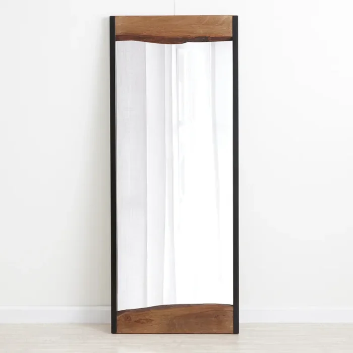 Walnut Brown Live Edge Leaning Full Length Mirror