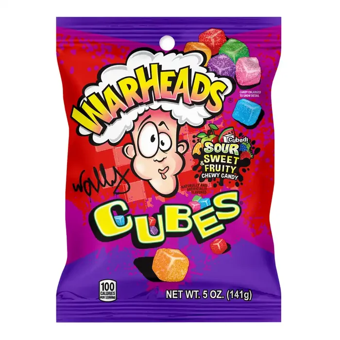 Warheads Cubes Chewy Candy Bag