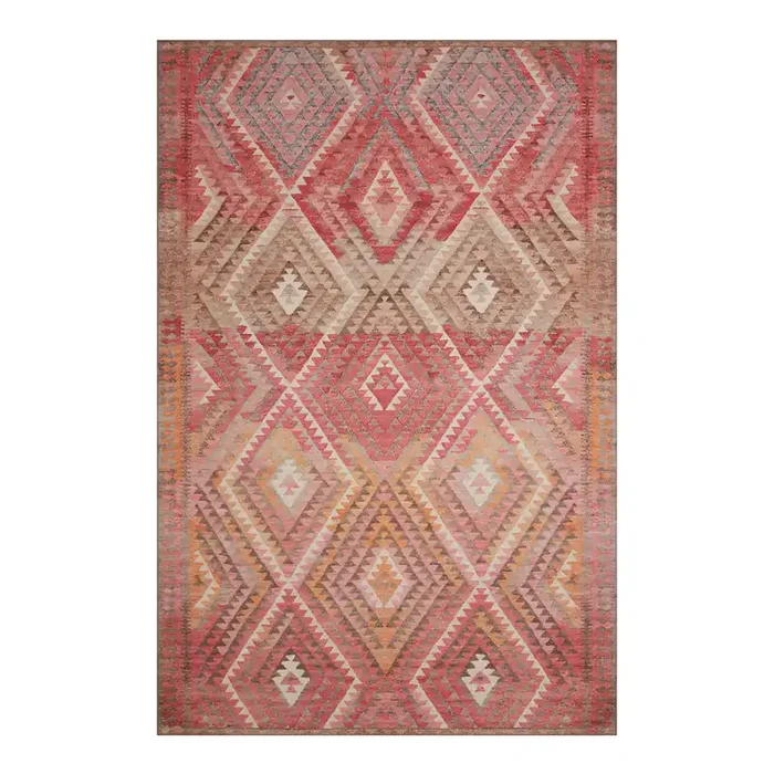 Warm Multicolor Diamond Kilim Indoor Outdoor Area Rug