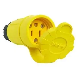 Watertight Connector, Yellow, 2-Pole, 15-Amp, 125-Volt