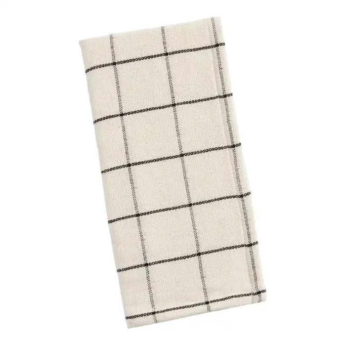 White and Black Windowpane Napkin Set Of 4