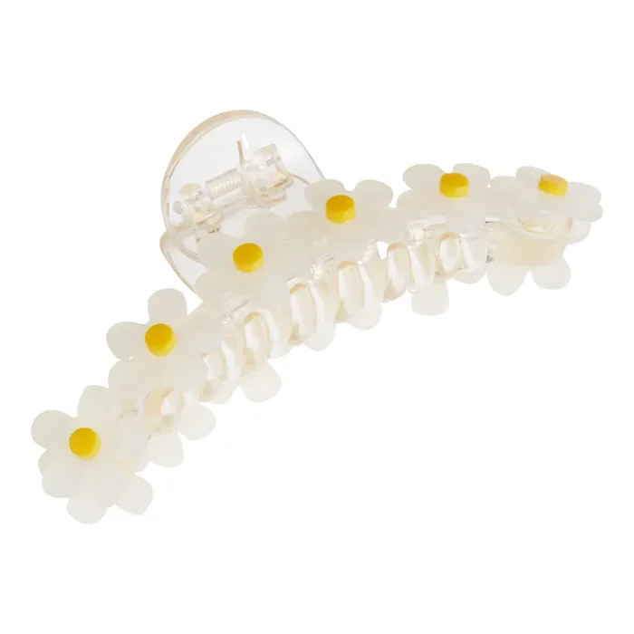 White And Yellow Daisy Acrylic Claw Clip