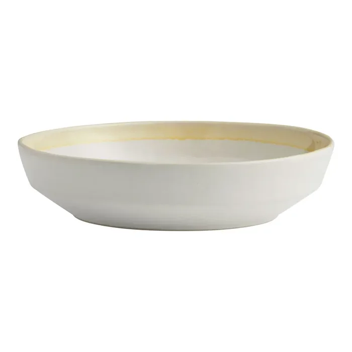 White Antique Rim Low Bowl