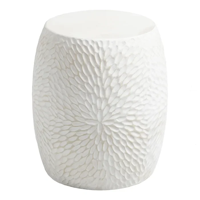 White Cement Mariela Outdoor Accent Stool