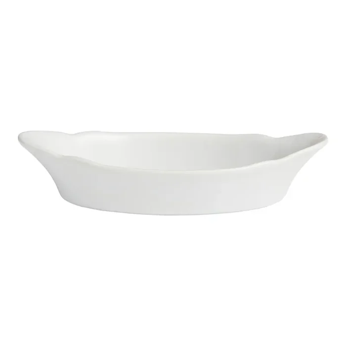 White Ceramic Au Gratin Baking Dish Set Of 2