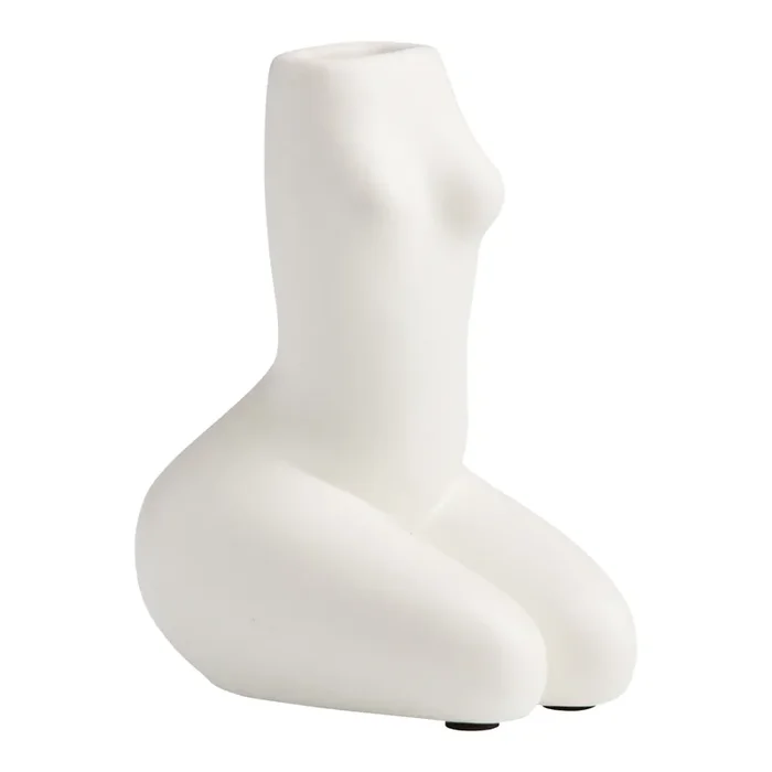 White Ceramic Femme Figural Vase