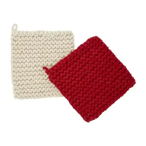 WHITE CROCHET POT HOLDER SET