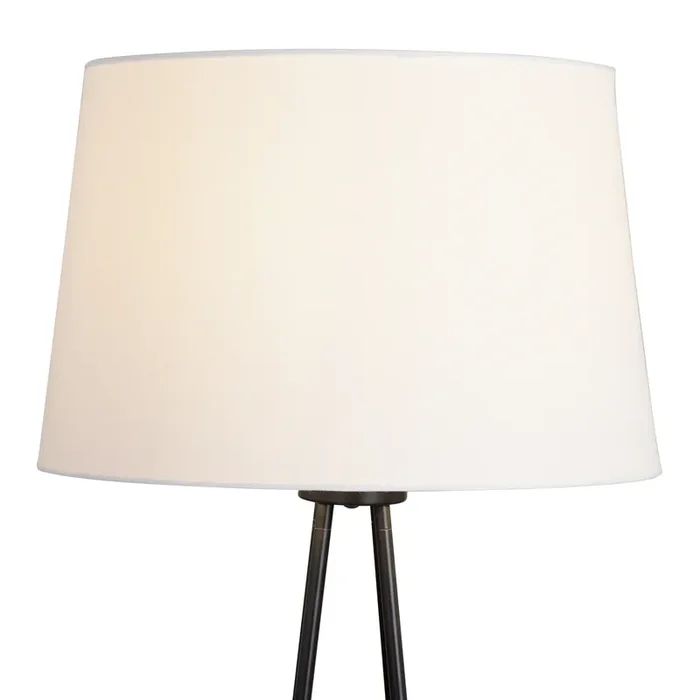 White Linen Floor Lamp Shade with Gold Lining