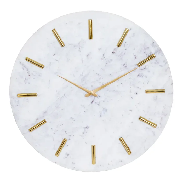 White Marble Contemporary Wall Clock
