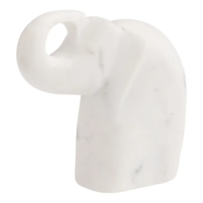 White Marble Elephant Decor