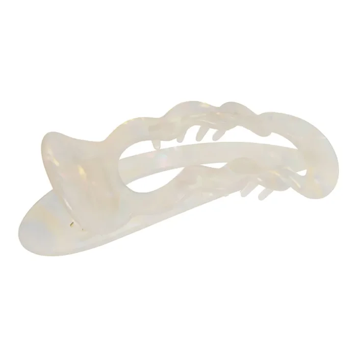 White Opalescent Resin Hair Clip