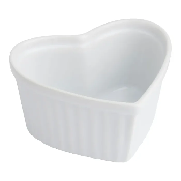 White Porcelain Heart Shaped Ramekin Set of 2