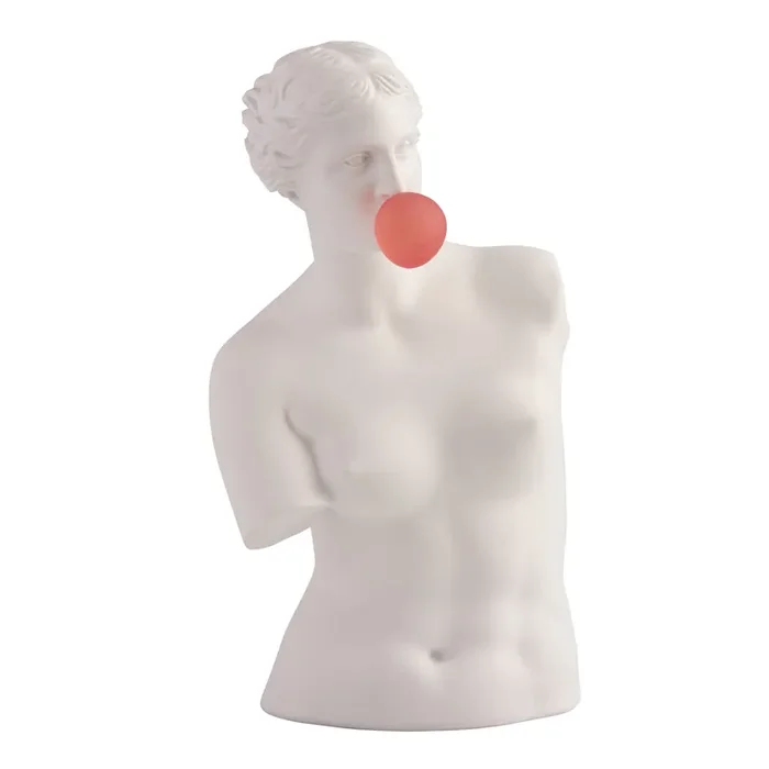 White Resin Venus with Bubble Gum Pop Art Bust Decor