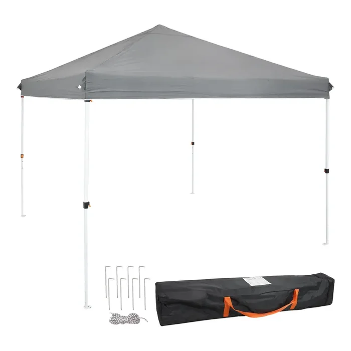 White Steel Adjustable Pop Up Canopy