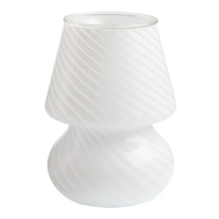 White Swirl Glass Electric Oil Warmer
