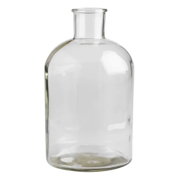 Wide Neck Clear Glass Vase