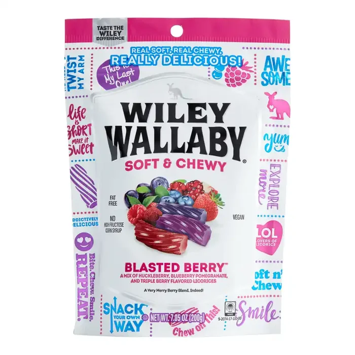 Wiley Wallaby Blasted Berry Soft Licorice Set of 2