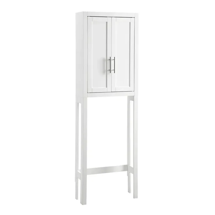 Windport Tall White Bathroom Space Saver Cabinet