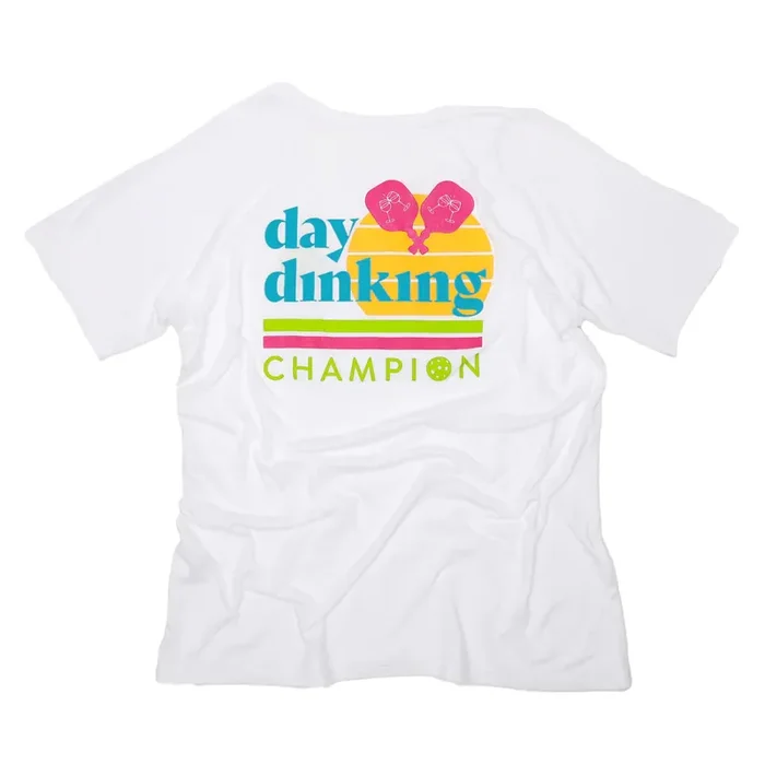 Women‘s White Lux Day Dinking Pickleball Performance Tee