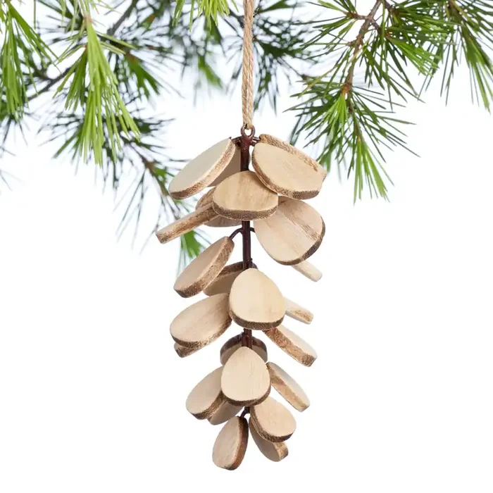 Wood and Metal Pinecone Ornament