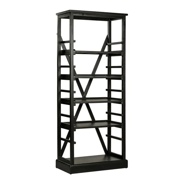 Wood Campaign X Back Bookshelf