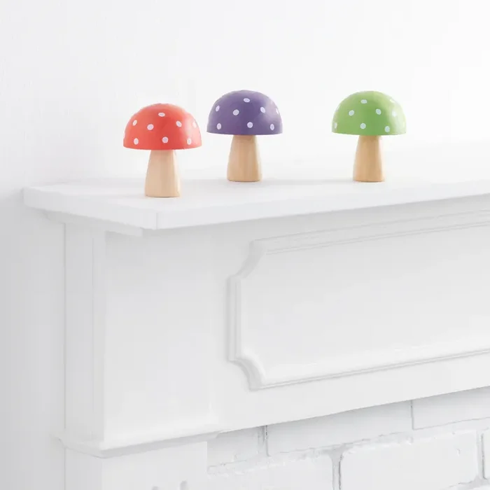 Wooden Easter Mushroom Decor Set of 3