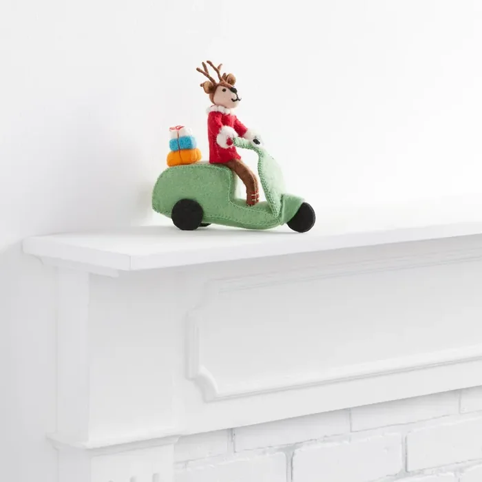 Wool Scooter Reindeer Decor