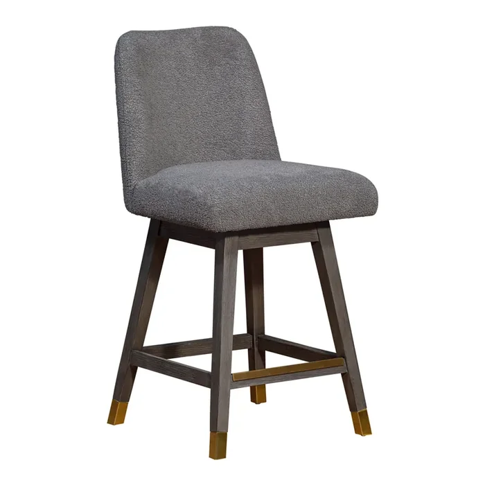 Worgan Boucle Upholstered Swivel Counter Stool