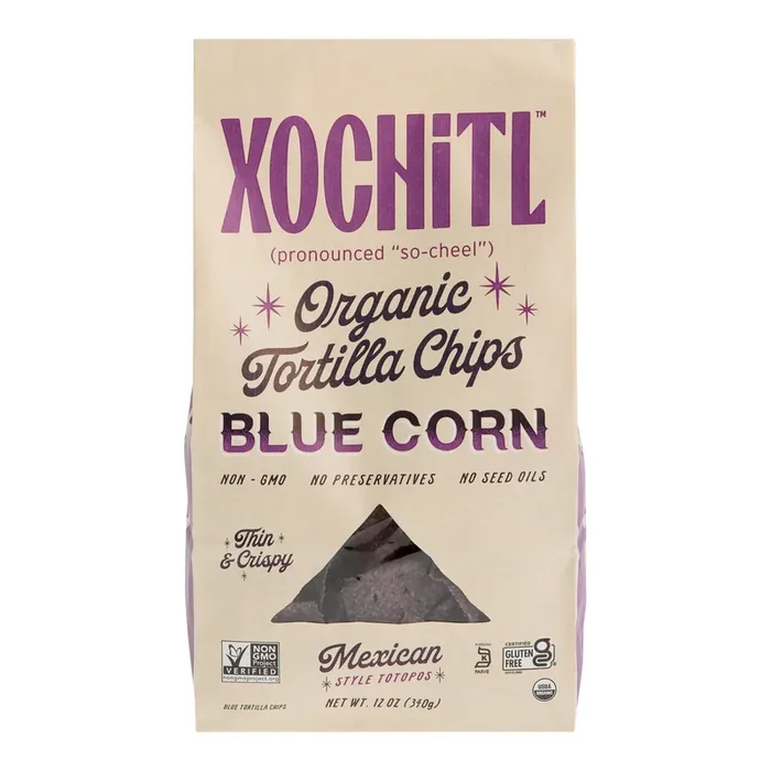 Xochitl Organic Totopos De Maiz Blue Corn Tortilla Chips