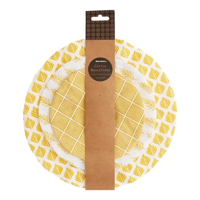 Yellow Organic Cotton Bowl Covers 3 Pack