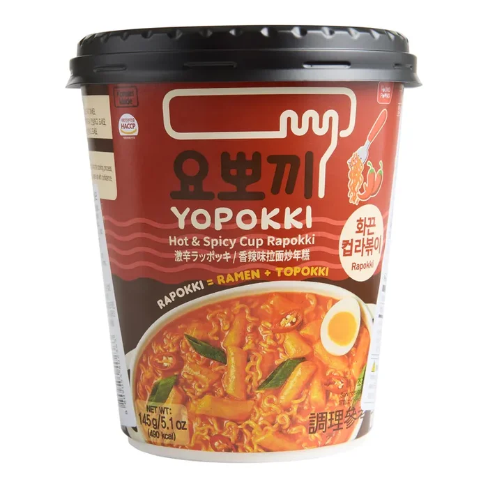 Yopokki Hot and Spicy Rapokki Rice Cake and Noodle Cup