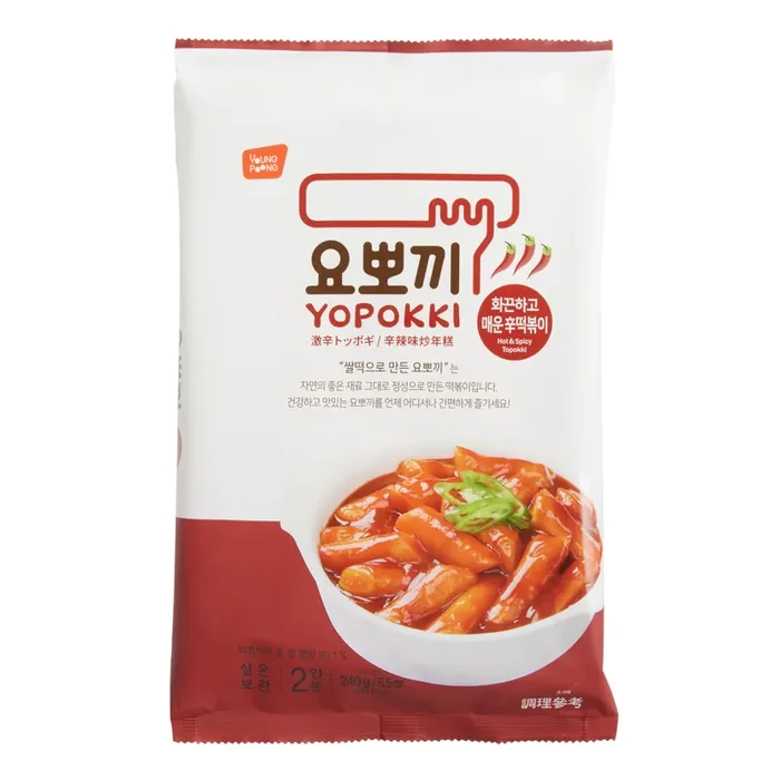 Yopokki Hot and Spicy Topokki Instant Rice Cakes Bag