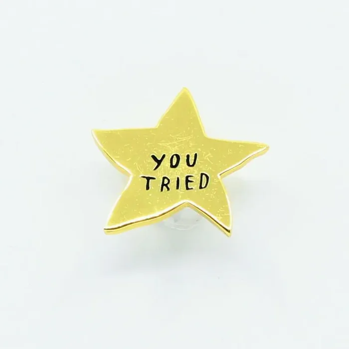 You Tried Gold Star Enamel Pin